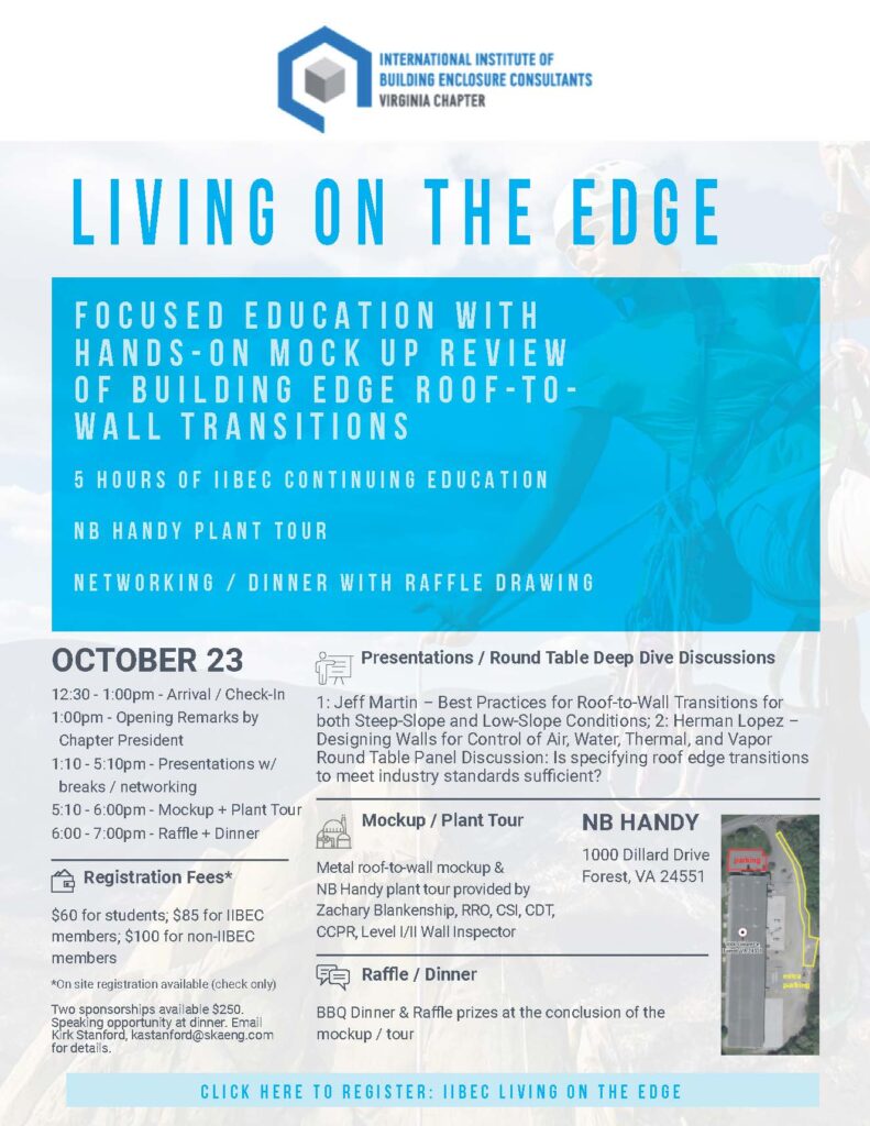 IIBEC Virginia Chapter's October 2025 event, "Living on the Edge".
